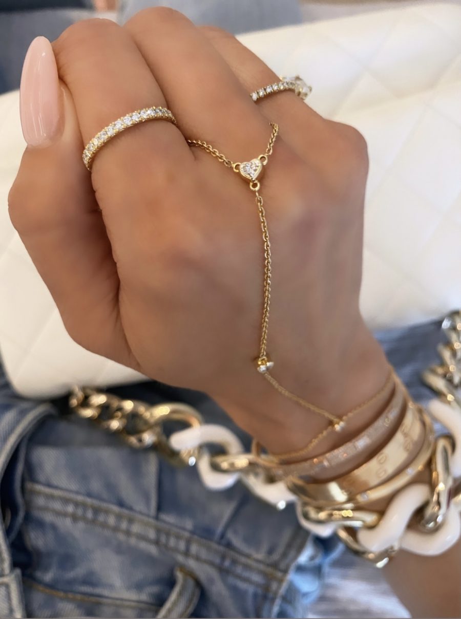 Diamond Heart Hand Chain